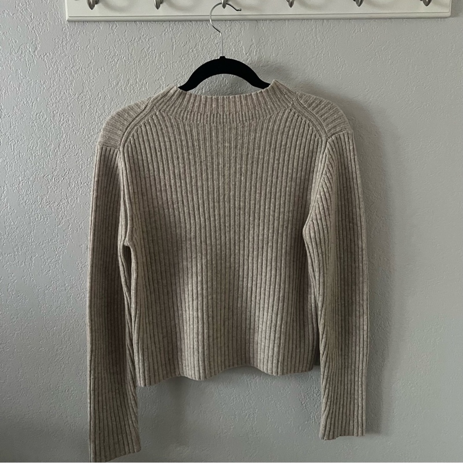 Fibflx Wool Cashmere Ribbed Mockneck Sweater — image 6 of 8